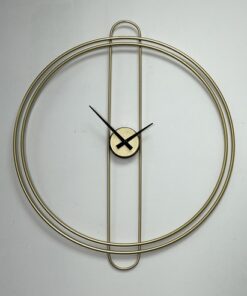 שעון מתכת זהב לקיר 60/5/68 ס"מ