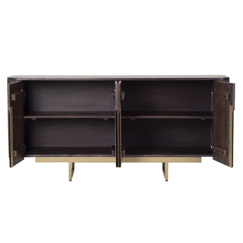 קומודה/בופה מעץ מלא ורגלי זהב – תמונה 3
