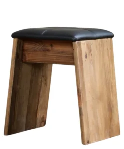 Alternative view of שרפרף דגם מילאנו - עץ ועור בעבודת יד