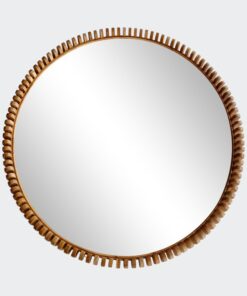 Alternative view of מראה עגולה אנטלנטה – עץ טיק, בקטרים שונים לבחירה
